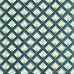 Caselio Art deco glamúr kék-arany vinyl tapéta Effervescence Bleu Canard Dore 53 cm X 10 m