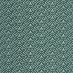 Caselio Palmetta mintás art deco kék-arany vinyl tapéta Abundance Bleu Canard Dore 53 cm X 10 m