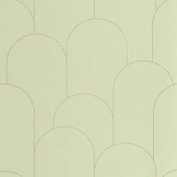 Caselio Elegáns art deco mandulazöld vinyl tapéta Ornament Vert Amande Dore 53 cm X 10 m