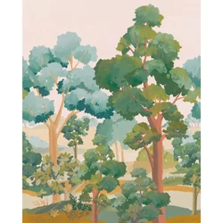 Caselio Fa mintás zöld vlies poszter tapéta L'Été Indien Vert 200 cm X 2,5 m