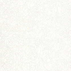 Caselio Fényes virág mintás elegáns fehér vinyl tapéta Glow Blanc Irise 53 cm X 10 m