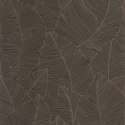 Caselio Nagy levél mintás modern fekete vinyl tapéta Vegetalia Noir Sepia 53 cm X 10 m