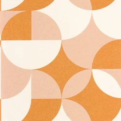 Caselio Geometriai mintás retro narancssárga vinyl tapéta Charly Orange Rose 53 cm X 10 m