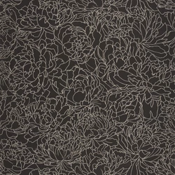 Caselio Fényes virág mintás elegáns fekete vinyl tapéta Glow Noir Or 53 cm X 10 m