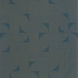 Caselio Geometrikus modern sötétkék vinyl tapéta Softness Bleu Cuivre 53 cm X 10 m