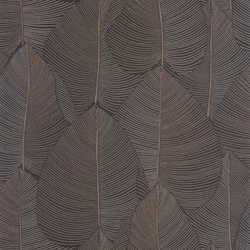 Caselio Levél mintás fekete vinyl tapéta Nuance Noir Irise 53 cm X 10 m