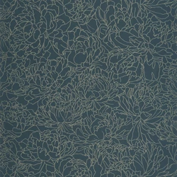 Caselio Fényes virág mintás elegáns sötétkék vinyl tapéta Glow Bleu Or 53 cm X 10 m