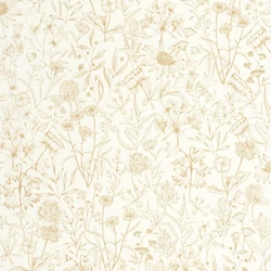 Caselio Romantikus vadvirágos sárga vinyl tapéta Jardin De Giverny Blanc Or 53 cm X 10 m