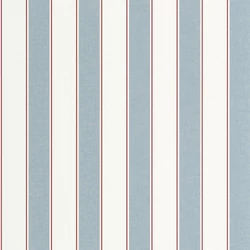 Caselio Elegáns csíkos kék vinyl tapéta piros szegéllyel Classic Lines Bleu Ciel 53 cm X 10 m