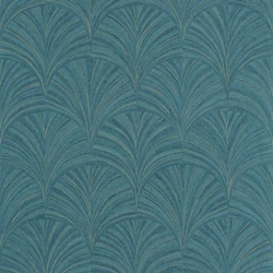 Caselio Palmetta mintás modern kék vinyl tapéta arany fénnyel Vibration Bleu Or 53 cm X 10 m