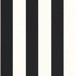 Caselio Széles csíkos fekete-fehér vinyl tapéta Wide Lines Noir 53 cm X 10 m