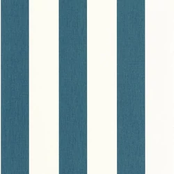 Caselio Klasszikus csíkos kék vinyl tapéta Linen Lines Bleu Canard 53 cm X 10 m
