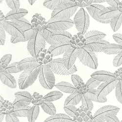 Caselio Lótuszvirág mintás fekete-fehér vinyl tapéta Lotus Noir Blanc 53 cm X 10 m
