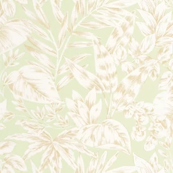 Caselio Levélmintás mandulazöld vinyl tapéta Kalea Vert Amande 53 cm X 10 m