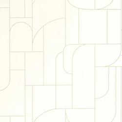 Caselio Geometriai mintás modern fehér-arany vinyl tapéta Achille Blanc Or 53 cm X 10 m