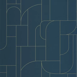 Caselio Geometriai mintás modern sötétkék vinyl tapéta Achille Bleu Nuit 53 cm X 10 m