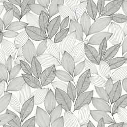 Caselio Botanikai mintás fehér-fekete vinyl tapéta Little Botanica Noir Et Blanc 53 cm X 10 m
