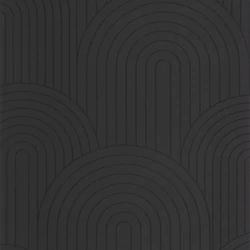 Caselio Geometriai mintás art deco fekete vlies tapéta Curved Line Noir 53 cm X 10 m