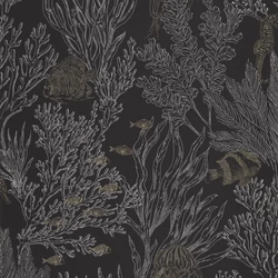 Caselio Tenger világa fekete vinyl tapéta Deep Abyss Noir Or 53 cm X 10 m