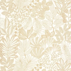 Caselio Dzsungel mintás egzotikus fehér-arany vinyl tapéta Golden Jungle Blanc Or 53 cm X 10 m
