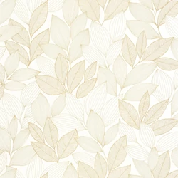 Caselio Botanikai mintás fehér-arany vinyl tapéta Little Botanica Blanc Or 53 cm X 10 m