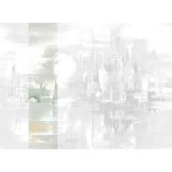 JV Holdfényes város pasztell zöld vinyl poszter tapéta Millennium Pastel 68 cm X 3 m