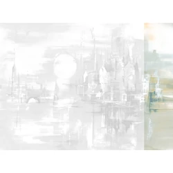 JV Holdfényes város pasztell zöld vinyl poszter tapéta Millennium Pastel 68 cm X 3 m