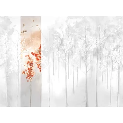 JV Őszi erdő szürke-piros vinyl poszter tapéta Maples Autumn 68 cm X 3 m