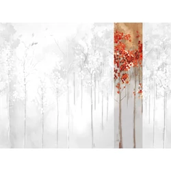 JV Őszi erdő szürke-piros vinyl poszter tapéta Maples Autumn 68 cm X 3 m
