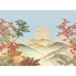 JV Napnyugta japánkertben színes vinyl tapéta Invermere Summer 400 cm X 3 m