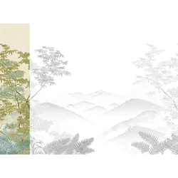JV Napnyugta japánkertben zöld vinyl tapéta Invermere Green 68 cm X 3 m