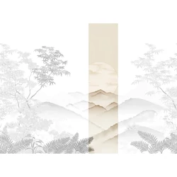 JV Napnyugta japánkertben bézs vinyl poszter tapéta Invermere Beige 68 cm X 3 m
