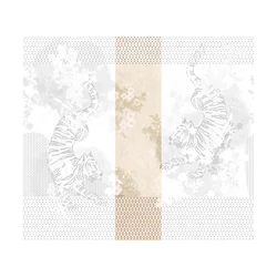 JV Tigrisek tánca bézs vinyl poszter tapéta Noen Beige 68 cm X 3 m