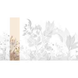JV Levélmintás art deco bézs vinyl poszter tapéta Belvedere Dawn 68 cm X 3 m