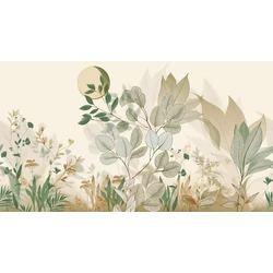 JV Levélmintás art deco zöld vinyl poszter tapéta Belvedere Green 544 cm X 3 m