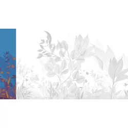 JV Levélmintás art deco kék vinyl poszter tapéta Belvedere Night 68 cm X 3 m