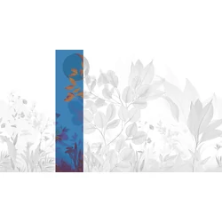 JV Levélmintás art deco kék vinyl poszter tapéta Belvedere Night 68 cm X 3 m