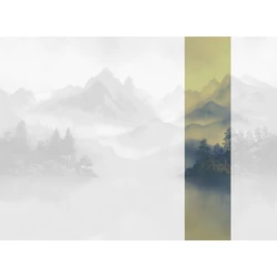 JV Ködös hegycsúcsok kék-sárga vinyl poszter tapéta Huangshan Gold 68 cm X 3 m