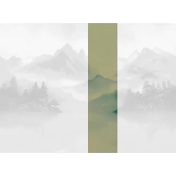 JV Ködös hegycsúcsok zöld vinyl poszter tapéta Huangshan Green 68 cm X 3 m