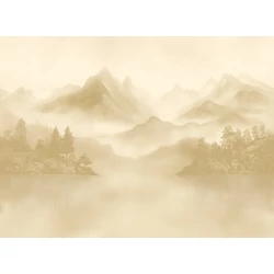 JV Ködös hegycsúcsok bézs vinyl poszter tapéta Huangshan Beige 400 cm X 3 m