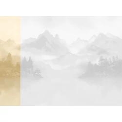 JV Ködös hegycsúcsok bézs vinyl poszter tapéta Huangshan Beige 68 cm X 3 m