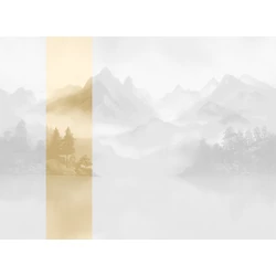 JV Ködös hegycsúcsok bézs vinyl poszter tapéta Huangshan Beige 68 cm X 3 m
