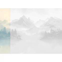 JV Ködös hegycsúcsok kék-bézs vinyl poszter tapéta Huangshan Ice 68 cm X 3 m