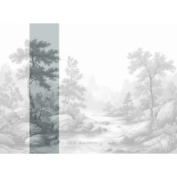 JV Patak az erdőben szürke vinyl poszter tapéta Arcadia B&W 68 cm X 3 m