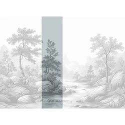 JV Patak az erdőben szürke vinyl poszter tapéta Arcadia B&W 68 cm X 3 m