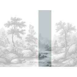 JV Patak az erdőben szürke vinyl poszter tapéta Arcadia B&W 68 cm X 3 m