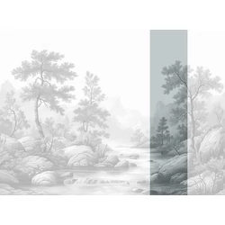JV Patak az erdőben szürke vinyl poszter tapéta Arcadia B&W 68 cm X 3 m