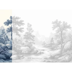 JV Patak az erdőben kék vinyl poszter tapéta Arcadia Cyano 68 cm X 3 m