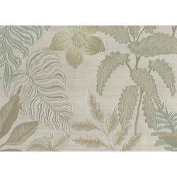 JV Egzotikus virágmintás szövethatású bézs vinyl tapéta Jardin Tropical Beige 100 cm X 10 m