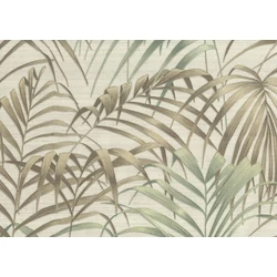 JV Pálmaleveles egzotikus bézs-zöld-arany vinyl tapéta Fern Beige 100 cm X 10 m